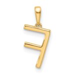 14K Diamond Letter F Initial Pendant - Image 3