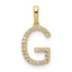14K Diamond Letter G Initial Pendant
