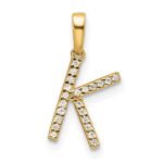10K Diamond Letter K Initial Pendant