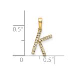 14K Diamond Letter K Initial Pendant - Image 4