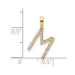 14K Diamond Letter M Initial Pendant - Image 4