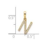 10K Diamond Letter N Initial Pendant - Image 2