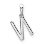 14K White Gold Diamond Letter N Initial Pendant - Image 3
