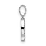 14K White Gold Diamond Letter O Initial Pendant - Image 2