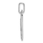 14K White Gold Diamond Initial F Dog Tag Charm - Image 2