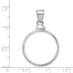 Wideband Distinguished Coin Jewelry Sterling Silver Polished and Diamond-cut 21.1 x 2.0mm $0.05 Screw Top Coin Bezel Pendant - Image 4