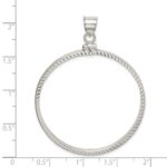 Wideband Distinguished Coin Jewelry Sterling Silver Polished and Diamond-cut 39.4 x 3.1mm 1 oz. Screw Top Coin Bezel Pendant - Image 3