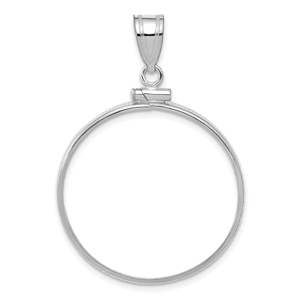 QBP12.jpg Wideband Distinguished Coin Jewelry Sterling Silver Polished 27.0 x 1.85mm Screw Top Coin Bezel Pendant - Image 1