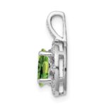 Sterling Silver Rhodium-plated Diam. & Peridot Pendant - Image 2