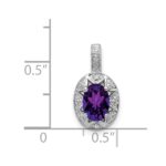 Sterling Silver Rhodium-plated Diam. & Amethyst Pendant - Image 4