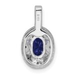 Sterling Silver Rhodium-plated Diam. & Created Sapphire Pendant - Image 3