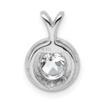 Sterling Silver Rhodium-plated Diamond & White Topaz Pendant - Image 4
