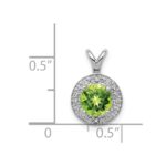 Sterling Silver Rhodium-plated Diam. & Peridot Pendant - Image 5