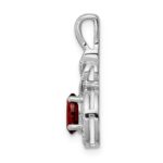 Sterling Silver Rhodium-plated Garnet & Diam. Pendant - Image 2