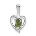 Sterling Silver Rhodium-plated Peridot & Diam. Pendant - Image 4
