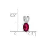 Sterling Silver Rhodium-plated Created Ruby Pendant - Image 3