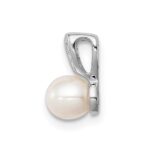 Sterling Silver Rhodium-plated FW Cultured Pearl Pendant - Image 2