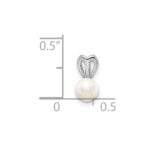 Sterling Silver Rhodium-plated FW Cultured Pearl Pendant - Image 4