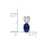 Sterling Silver Rhodium-plated Created Sapphire Pendant - Image 3