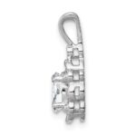 Sterling Silver Rhodium-plated White Topaz & Diam. Pendant - Image 2