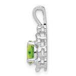Sterling Silver Rhodium-plated Peridot & Diam. Pendant - Image 2