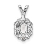 Sterling Silver Rhodium-plated White Topaz & Diam. Pendant - Image 4