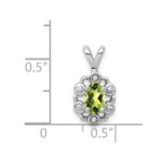 Sterling Silver Rhodium-plated Peridot & Diam. Pendant - Image 3