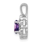 Sterling Silver Rhodium-plated Amethyst & Diam. Pendant - Image 2