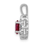Sterling Silver Rhodium-plated Created Ruby & Diam. Pendant - Image 2