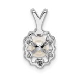 Sterling Silver Rhodium-plated FW Cultured Pearl & Diam. Pendant - Image 4