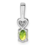 Sterling Silver Rhodium-plated Peridot & Diam. Pendant - Image 4