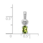 Sterling Silver Rhodium-plated Peridot & Diam. Pendant - Image 3