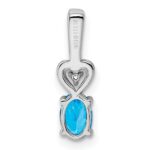 Sterling Silver Rhodium-plated Light Swiss Blue Topaz & Diam. Pendant - Image 4