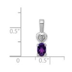 Sterling Silver Rhodium-plated Amethyst & Diam. Pendant - Image 4
