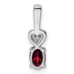 Sterling Silver Rhodium-plated Created Ruby & Diam. Pendant - Image 3