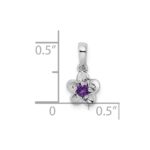 Sterling Silver Rhodium-plated Floral Amethyst Pendant - Image 4