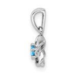 Sterling Silver Rhodium-plated Floral Blue Topaz Pendant - Image 2
