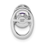 Sterling Silver Rhodium Amethyst Birthstone Vibrant Chain Slide - Image 3