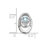 Sterling Silver Rhodium Aquamarine Birthstone Vibrant Chain Slide - Image 3