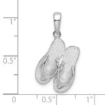 De-Ani Sterling Silver Rhodium-Plated Hilton Head Island Flip Flop Pendant - Image 4