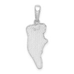 De-Ani Sterling Silver Rhodium-Plated Polished and Textured Hilton Head Map Pendant - Image 3