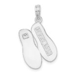 De-Ani Sterling Silver Rhodium-Plated Polished and Textured Key West Flip Flops Pendant - Image 3
