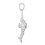 De-Ani Sterling Silver Rhodium-Plated Polished and Textured 3D Angel Fish Pendant - Image 2