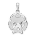De-Ani Sterling Silver Rhodium-Plated Polished and Textured Sand Dollar Pendant - Image 3