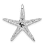 De-Ani Sterling Silver Rhodium-Plated Polished and Textured Starfish Slide - Image 3