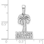 De-Ani Sterling Silver Rhodium-Plated Polished Marco Island Palm Tree Pendant - Image 4