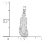 De-Ani Sterling Silver Rhodium-Plated Polished and Textured Flip Flop Pendant - Image 4