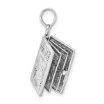 De-Ani Sterling Silver Rhodium-Plated 3D Moveable Lords Prayer Bible Pendant - Image 3