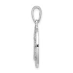 De-Ani Sterling Silver Rhodium-Plated Polished Booth Bay Lighthouse Circle Pendant - Image 2