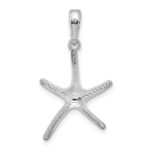 De-Ani Sterling Silver Rhodium-Plated Polished Starfish Pendant - Image 3